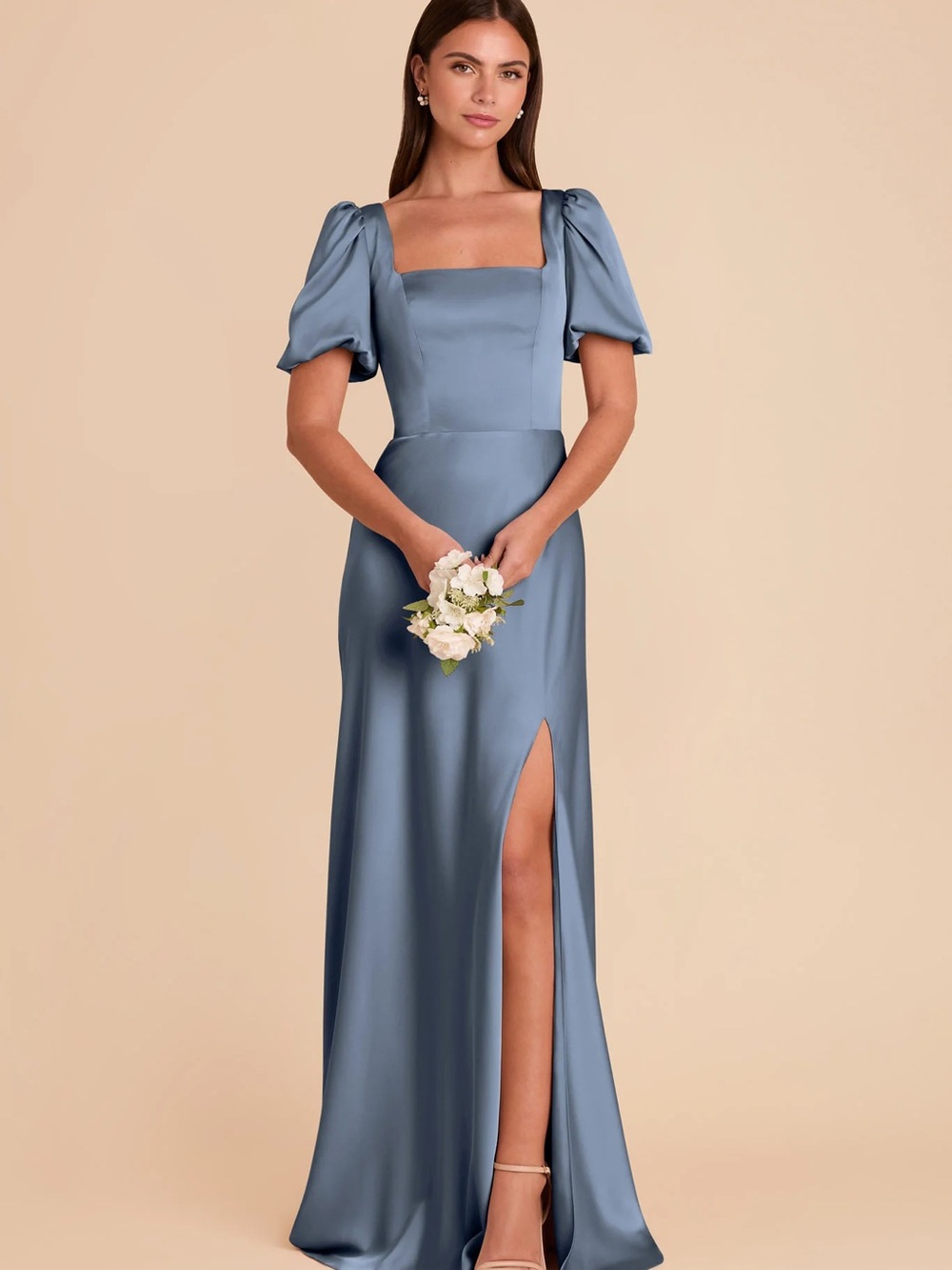 Birdy Grey Judy Dress | Matte Satin  French Blue Bridesmaid Dress